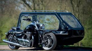 Motorcycle and hearse sidecar